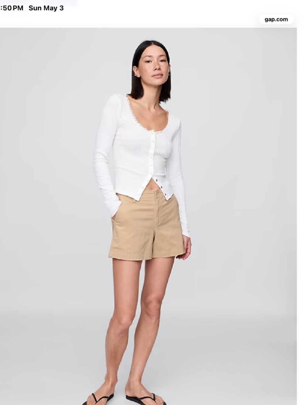 NWT GAP khaki short size 10